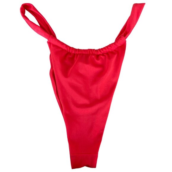 Etam Red High-Cut Bikini Swim Bottoms sz L Adjustable for Custom Coverage - Picture 4 of 10